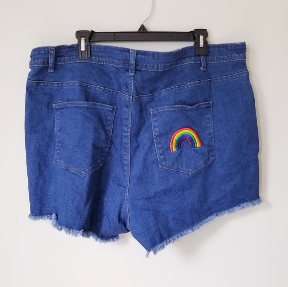 Modcloth Pants - MODCLOTH Denim Shorts Rainbow Embroidered Detail